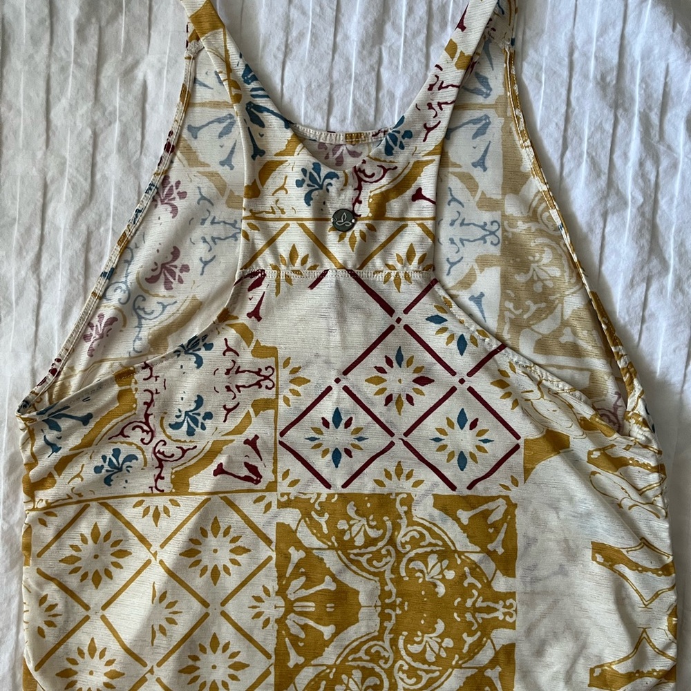 🌼 Prana Boho Tile-Print Tank Top | Side Cinch Details | Small - Picture 8 of 9